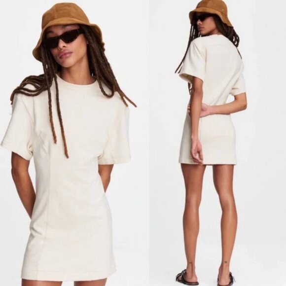 NEW Rag & Bone Lilith T-Shirt Dress Ivory Size Small Revolve Organic Cottton S - Picture 2 of 10
